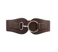 YIMAIWLX Cintura Donna Donna Ampia Cintura Elastica Vintage Fibbia in Pelle Larga Moda Wild Pin Fibbia Cintura da Donna Cintura di Tenuta in Vita-caffè