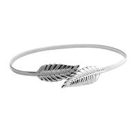 YIMAIWLX Cintura Donna Donne Elastica Cintura in Vita A Foglia per La Cintura per Magliette di Jeans-argento-70 Cm A 90 Cm