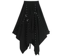YIMAIWLX Gonne da Donna Nero Gonna Donne Steampunk Gotico Retro Hippie Party Cosplay Punk Gonna-Nero-Taglia Unica