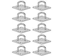 yiMANtrading 10 Pezzi di Piastra a Occhio a Forma di Diamante con 4 Fori M5, Gancio di Supporto in Acciaio Inox 304, Occhio con Cuscinetto Resistente alla ruggine per Tende ombreggianti per