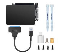 YIMATEECO Adattatore da SSD M.2 NGFF a SATA 3.0, SSD NGFF a SATA 3.0 da 2,5 pollici con involucro da 7 mm e cavo adattatore, fino a 6 Gbps Supporta 2230, 2242, 2260 e 2280 (1 Impostato)