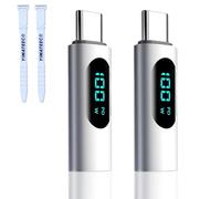 YIMATEECO Adattatore da USB C a USB C, 100 W U-SB C Maschio a U-SB C Femmina Display LED PD Tester Adattatore OTG per iPhone 15 Ricarica rapida e trasferimento dati, Altri cavi (2 pezzi, Grigio)