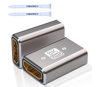 YIMATEECO Adattatore per accoppiamento HDMI, 8 K, HDMI femmina a femmina, connettore 2.1, cavo di prolunga HDMI, supporta 8K@60Hz 4K@120Hz UHD 1080p per laptop, HDTV, PC, lettore DVD (2 pezzi)