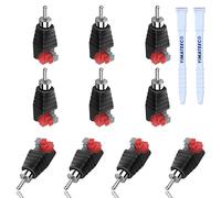YIMATEECO Adattatore RCA, adattatore RCA RCA da 10 pezzi per altoparlante Cavo RCA fono a terminale a vite AV a 2 pin Adattatore convertitore bilanciato a molla audio video per CCTV (10 pezzi)