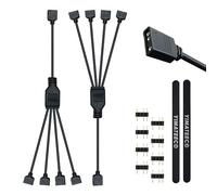 YIMATEECO ARGB - Cavo splitter, 5 V, 3 poli, cavo di prolunga da 1 a 4 cavi splitter, prolunga e collegamento da 30 cm per raffreddamento CPU e ventola ARGB da 5 V (30 cm, 2 pezzi)