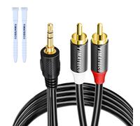 YIMATEECO Cavo audio RCA da 1 m, 3,5 mm, da 3,5 mm, nero