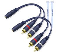 YIMATEECO Cavo da 3,5 mm a RCA Y, Cavo splitter RCA da 15 cm C-avo AV da 1 femmina a 2 maschio R-CA C-avo di prolunga per Subwoofer, Altoparlante, AMP, Giradischi, Ricevitore(C-avo da 3,5mm, 2 pezzi)