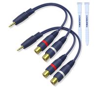 YIMATEECO Cavo da 3,5 mm a RCA Y, Cavo splitter RCA da 15 cm C-avo AV da 1 maschio a 2 femmina R-CA C-avo di prolunga per Subwoofer, Altoparlante, AMP, Giradischi, Ricevitore(C-avo da 3,5mm, 2 pezzi)