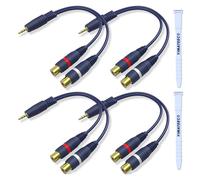 YIMATEECO Cavo da 3,5 mm a RCA Y, Cavo splitter RCA da 15 cm C-avo AV da 1 maschio a 2 femmina RC-A C-avo di prolunga per Subwoofer, Altoparlante, AMP, Giradischi, Ricevitore(C-avo da 3,5mm, 4 pezzi)