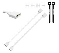 YIMATEECO Cavo di prolunga da 1 a 1 ARGB da 5 V a 3 pin femmina a femmina, ARGB indirizzabile, cavo di sincronizzazione a LED per l'estensione di ventole per computer PC/luci LED (30 cm, bianco, 2