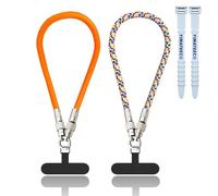 YIMATEECO Cavo di ricarica per cellulare, 2 in 1, Multi PD65 W, ricarica rapida tipo C, cavo USB C, cordino portatile, per escursioni e ciclismo (0,3 m), Multicolore + arancione, BFF-Set (2Stü)