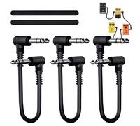 YIMATEECO Cavo patch jack per chitarra, 6,35 mm, ad angolo retto, 1/4", per chitarra/bassi effetti, pedaliera, cavo audio TS (15 cm stereo, confezione da 3)