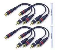 YIMATEECO Cavo Splitter RCA a Y, Cavo audio AV da 1 femmina a 2 maschio, Adattatore C-avo RCA a Y per altoparlanti, AMP, giradischi, ricevitori, home theater (15 cm,1-Femmina a 2-Maschio, 4 pezzi)