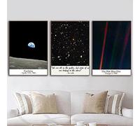 Yimesoy Star Drawing Poster Astronomy Poster Pale Blue Dot Pittura Su Tela Space Poster E Stampa Wall Art For Living Room Home Decor 16"X24"X3Panels