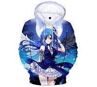 YIMIAO 3D Fairy Tail Felpa con Cappucio Unisex Uomo Donna Moda Anime con Tasche Fashion Maniche Lunghe Natsu Gray Hoodie Pullover(3XL)