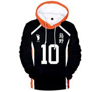 YIMIAO Unisex Anime Haikyuu Felpa con Cappuccio 3D Stampata Animation Cosplay Sweatshirt Adatto a Ragazzi e Ragazze Volleyball Junior Karasuno High School Pullover(3XL)