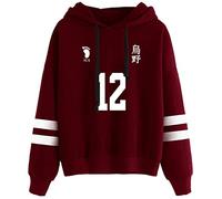 YIMIAO Unisex Ragazzi Moda Anime Haikyuu Felpe con Cappuccio Sweatshirts Sweaters Tops per Uomo Donna Karasuno High School Volleyball Junior Pullover(L)