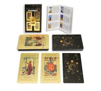 YIMINGOUFEI 78 carte per tarocchi inglesi in lamina d'oro, con guida inglese di 36 pagine, PET, impermeabile e anti-rughe, mazzo di carte per tarocchi in lamina d'oro per principianti (corpo celeste