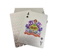 YIMINGOUFEI Carte da gioco di lusso, 54 carte da gioco argentate, impermeabili, motivo olografico, finitura premium (argento)