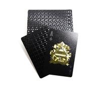 YIMINGOUFEI Carte da gioco in plastica impermeabili nere con stampa olografica, adatte per giochi in famiglia, feste di compleanno, uso in campeggio all'aperto