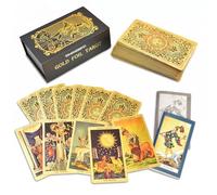 YIMINGOUFEI Carte dei Tarocchi Bilingue Spagnolo Inglese, Mazzo Waite da 78 Carte, PVC Impermeabile, Dettagli Dorati, Guida Inglese da 36 Pagine e Guida Spagnola da 28 Pagine