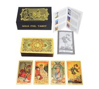 YIMINGOUFEI Mazzo di tarocchi bilingue spagnolo e inglese di 78 carte con guida a colori di 36 pagine, bilingue di 28 pagine. PVC, Resistente all'acqua e alle rughe,Design dorato