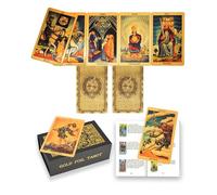 YIMINGOUFEI Mazzo di tarocchi inglesi da 78 carte, con manuale di istruzioni di 36 pagine, PVC impermeabile 7x12 cm, design sole, stelle e luna.