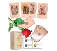 YIMINGOUFEI Mazzo di tarocchi olografici in lamina d'oro in PVC da 78 carte, con guida per principianti, impermeabile, adatto per feste in piscina e campeggio all'aperto(Nasturzio, Oro rosa)