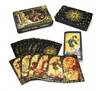 YIMINGOUFEI Tarocchi Nero e Oro, 78+2 Carte in PVC con Guida