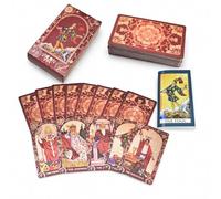 YIMINGOUFEI Tarocchi Rosso Vino, 78+2 Carte in PVC con Guida