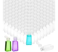 YIMITEE Confezione da 100 bottiglie di plastica da viaggio da 28,3 g, con tappo a scatto, vuote, ricaricabili, mini flaconi trasparenti per disinfettante per le mani, piccoli contenitori per campioni