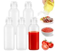Yimomoyi Bottiglia Squeeze di Plastica,5pcs 300ml Bottiglia per Squeeze con Tappi - a Prova di Perdite e Senza BPA, per Ketchup, Senape, Mayo, Salse piccanti, Olio d'oliva