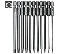 Yimorex 11 pezzi punte lunghe del cacciavite di Torx di 100mm 1/4" Hex Shank T3-T40 Set di punte di cacciavite magnetico di sicurezza S2 della stella
