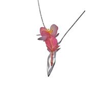 Yimuzche Collana con mini vaso, realizzata a mano, con ciondolo a forma di vaso in vetro, può contenere fiori freschi, accessorio romantico e creativo (nessun fiore)