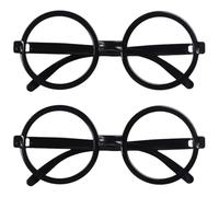 YIMVUNZ 2 PCS Occhiali Rotondo da Mago, Occhiali Comici, Occhiali da Idioto Divertenti, Occhiali di Plastica Per Feste Compleanno Halloween Carnevale Novità per Adulti/Bambino