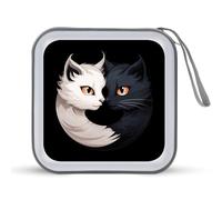 Yin e Yang Cats Funny CD Case Holder Portable 40 Capacità DVD Portafoglio Storage Organizer per Auto Viaggi, Stile:, Taglia unica