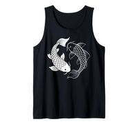 Yin E Yang giapponese Koi Pesce Spirituale Arte Grafica Minimale Canotta