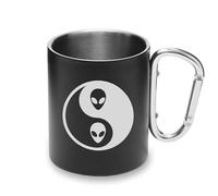 Yin Yang Aliens Balance tazza in metallo moschettone manico, tazza da campeggio