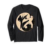 Yin Yang Arti Marziali Vintage Karate Taekwondo Fighter Maglia a Manica