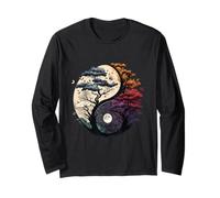 Yin Yang Balance Design Tree of Life Design Yoga Style Abbigliamento Zen Maglia a Manica