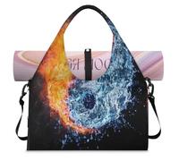 Yin Yang, borsone per sport acquatici e antincendio, per donne e uomini, borsa da viaggio per il fine settimana con scomparto per scarpe, borsa a tracolla per yoga, palestra, viaggi, Colore, L,