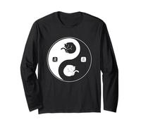 Yin Yang Cat Balance Kitty Zen Pet Lover Art Maglia a Manica