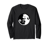 Yin Yang Cat T-Shirt - Zen Balance & Cat Lover Maglia a Manica