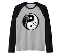 Yin Yang Cats Kitten Furry Friends Pet Parent Taoismo Maglia con Maniche Raglan