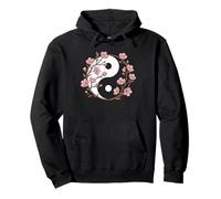 Yin Yang con fiori - design equilibrio e armonia Felpa con Cappuccio