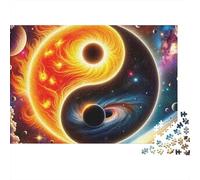 Yin Yang Cosmico Puzzle 1000 Pezzi Carta per Adulti Universo Nebulosa Gioco di Puzzle 1000 Pezzi Relax Casa 70x50cm/1000pcs