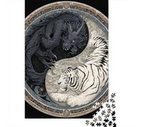 Yin Yang Dragon Tiger Art Print Puzzle Impossibili 1000Pcs Decorazione Per La Casa. Rilassamento E Intelligence Per Adulti E Bambini Da 12 Anni 70x50cm/1000pcs