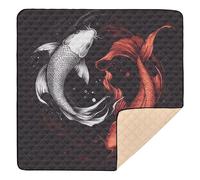 Yin Yang Fish - Tappetino antiscivolo per bambini, per palestra e attività, impermeabile, per la pancia, per neonati e bambini, 127 x 127 cm