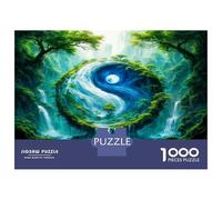 Yin Yang Forest Fall 1000 Pezzi Set Puzzle Verdant Balance Harmony Puzzle Per Adulti Cartone Riciclato - Sfida Educativa, Gioco in Casa, Super Idea Regalo Per Tutti I Fan 70x50cm/1000pcs