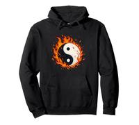 Yin Yang Fuoco Feng Shui Burning Ying Yang Taoismo Buddismo Felpa con Cappuccio